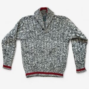 Polo Country Ralph Lauren Monkey Sweater Lg Shawl Collar VTG Black Red